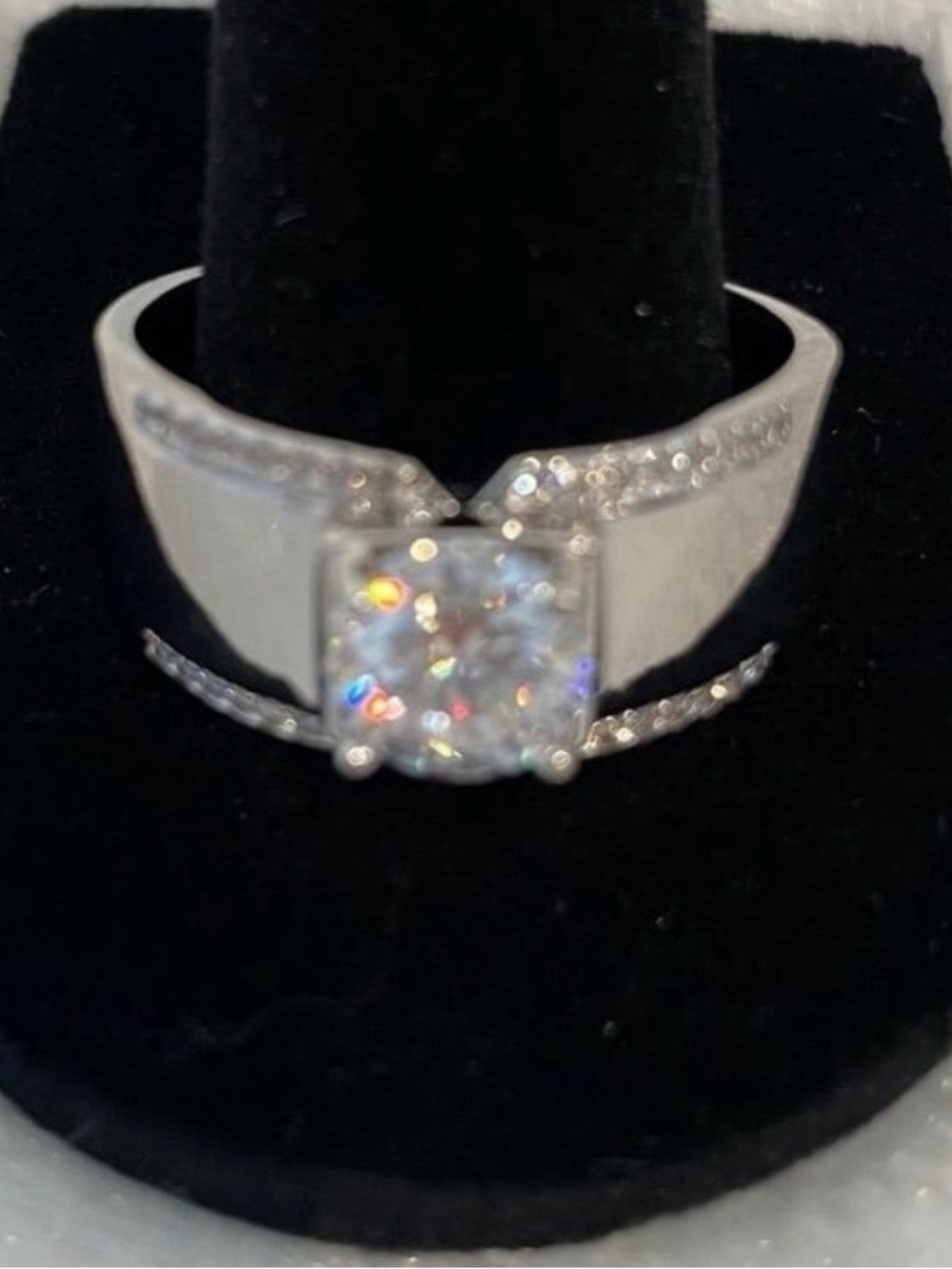 2.0 ct Moissanite size 12 ring